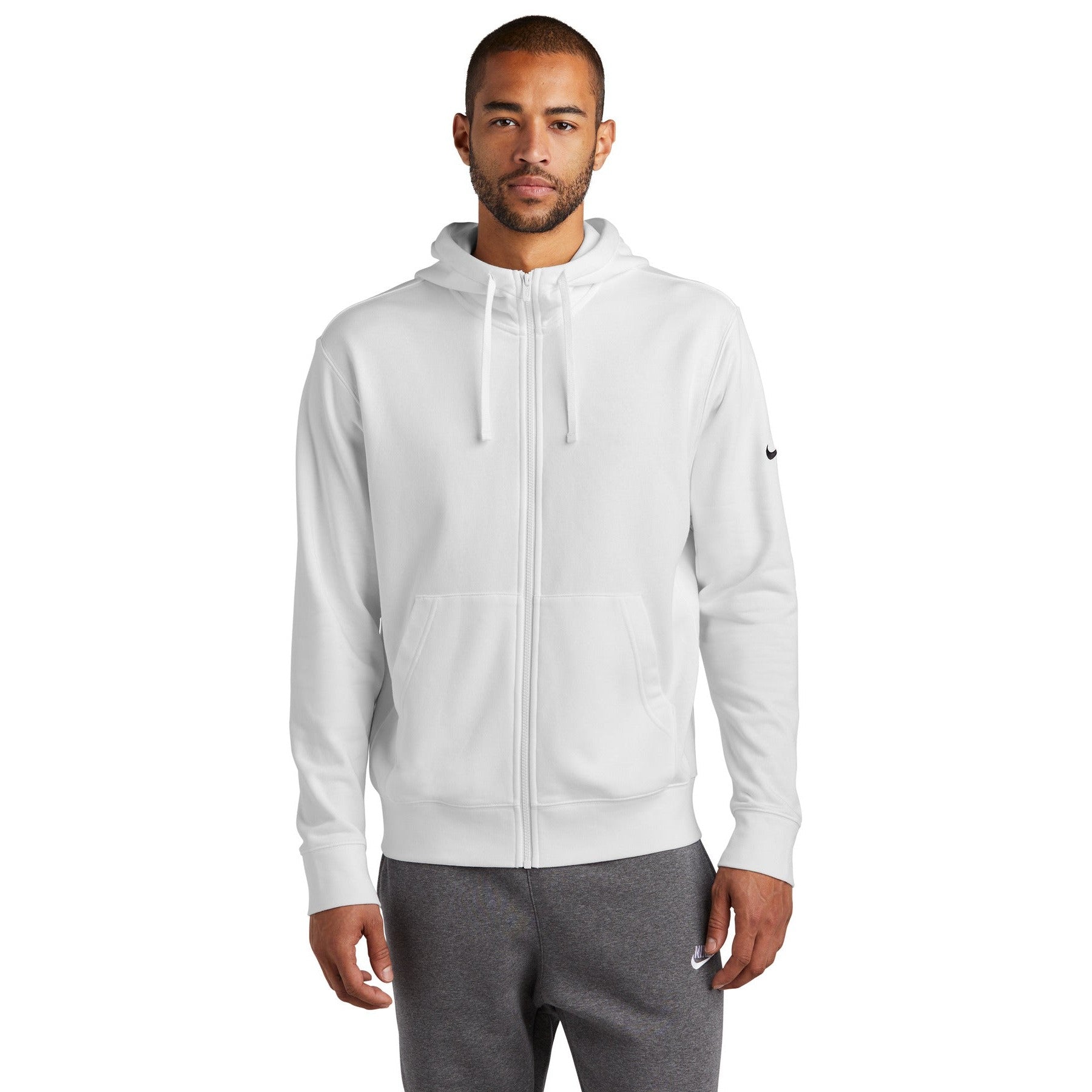 Nike-Nike Club Fleece Sleeve Swoosh Full-Zip Hoodie NKDR1513-MedTech-6